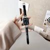 Para Apple Watch Gen 678910 Correa de Cuero de Cocodrilo Brillante con Hebilla D S10 Pulsera 14mm