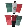 Bandera de México de nailon bandera hecha a medida bandera de abanico para el Mundial de México bandera para capó de coche bandera de mano manga de seda de hielo