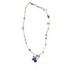 Collar de Cuentas Hecho a Mano Coreano de Color Contrastante Piedra Ojo de Gato Dopamina Cadena para Clavícula Fresca Dulce y Linda Primavera y Verano