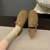 Zapatos de Hebilla Bean para Mujer Mocasines Retro Nuevo Estilo Otoño 2025 Suela Plana Versátiles Slip-on Antideslizantes Zapatos Individuales