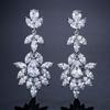 RAKOL Moda Europeia e Americana Criativa Requintada Pétala Brincos Estilo Feminino Luz Luxo Micro Incrustado AAA Zircon Brincos de Noiva