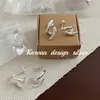Pendientes Simples Dongdaemun de Corea del Sur Plata de Ley S925 Pendientes de Línea Doble Capa Elegantes de Nicho de Gama Alta Versátiles para Mujer