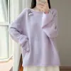 2026 Novo Design de Bolinhas 100% Lã Feminino Outono Inverno Estilo Coreano Tricô Suéter Outerwear Roupa Feminina Suéter