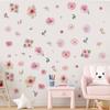 Pegatinas de Pared de Flor de Peonía Acuarela Transfronterizas Decoración de Pared para Habitación de Niña Calcomanía para Armario Autoadhesiva Xiyin Hair