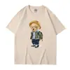 Estação independente europeia e americana novo verão urso de desenho animado japonês fofo estilo Harajuku estampado manga curta camiseta top masculino e feminino
