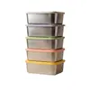¡Guau! Juego de 5 Cajas de Almacenamiento para Refrigerador de Acero Inoxidable 304, Contenedores de Almacenamiento de Alimentos de 1100 ml, Apilables, Cajas Transfronterizas para Preparación de Comidas