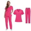 Roupas de Lavar à Mão Transfronteiriças Femininas de Secagem Rápida Manga Curta Roupas Cirúrgicas Roupas de Trabalho para Enfermeiro Doutor Roupas de Trabalho para Hospital de Animais terno