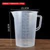 Taza medidora de plástico PP apilable con báscula de grado alimenticio de gran capacidad 5000 ml barril medidor con tapa comercial nuevo