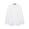 Atacado de Roupas Femininas Transfronteiriças 2026 Novo Verão Estilo Europeu e Americano Camisa Top de Popeline Liso com Detalhe de Nó de Corda