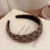 Diadema Ancha Maillard de Corona Alta Color Café para Mujer 2025 Nueva Diadema Retro de Gama Alta Pinza para el Cabello de Otoño e Invierno
