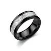 Anel Masculino de Aço Titânio com Padrão de Gelo e Seda Rime Elegante Moda Sem Cair Estilo Ins Nicho Versátil Anel de Casal Europa e América