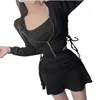 Moda Femenina Coreana 2025 Primavera Nuevo Estilo: Elegante Falda Bodycon Plisada de Cintura Alta que Favorece la Figura