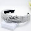 Grande festivo mesmo estilo de lã tecida algodão puro meio atado headband listrado acessórios de cabelo estilo coreano saco pano cor sólida faixa de cabelo