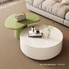 Mesa de Café Redonda Italiana Estilo Europeo Combinación de Mueble de TV Apartamento Pequeño Sala de Estar Moderna de Alto Grado Hogar Sencillo Lujo Ligero Tamaño