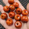 Contas de Ágata Vermelha Estilo Antigo do Período dos Reinos Combatentes, Contas Soltas em Vermelho Persimmon e Vermelho Laranja, Contas para Acessórios de Joias DIY