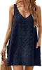 Amazon Verano Mujer Casual Pequeño Tirante Cubre Traje Playa Mar V Cuello Holgado Chaleco Tirante con Bolsillo de Solapa Pantalones para Mujer