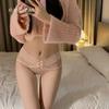 Roupas Íntimas Femininas de Seda Gelada com Renda Sexy de Luxo Leve, Calcinhas de Cintura Baixa com Recortes Cruzados para Mulheres