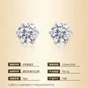 Pendientes de Plata S925 con Moissanita Estilo Minimalista Seis Garras Pendientes de Lujo Ligero Pendientes de Nicho Alto Gama para Instagram Venta al por Mayor en Stock
