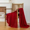 Manta de punto gofrado de color liso, Manta transpirable con diseño calado para siesta, Manta para aire acondicionado, Manta decorativa de punto para sofá, Regalo para Airbnb