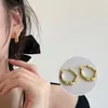 Brinco de Clipe Linha Cruzada Minimalista para Mulheres, Camada Dupla, Pequeno, Doce, Brincos Criativos, Acessórios de Orelha Versáteis Tendência Estilo Ins