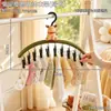 Tendedero multi-clip de Papá Noel para uso doméstico, adecuado para calcetines y ropa interior, herramienta multifuncional pequeña de almacenamiento de ropa