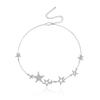 Joias de Luxo Leve Brincos Deslumbrantes com Franja de Estrela Conjunto Completo Corrente de Clavícula de Fada Exquisita Colar Conjunto de Estrelas Galácticas