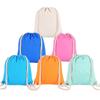 Mochila con cordón de lona en blanco directa de fábrica, mochila de algodón de lona en el acto, logotipo personalizado