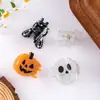 Pinzas para el pelo de calabaza, fantasma y calavera con purpurina para Halloween europeo y americano, pinzas únicas y originales para flequillo de disfraz festivo, accesorios para el pelo al por mayor