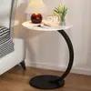 Mesita de noche doble capa mesa redonda mesa auxiliar simple balcón pequeño dormitorio hogar mesa de café simple estante de almacenamiento mesita de noche