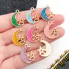7 Tipos de Aleación de Goteo de Aceite Luna y Estrella Accesorios de Joyería Llaveros DIY Collares Pendientes Colgantes Amuletos para Tazas