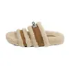 Pantuflas de felpa de lana de cordero con suela gruesa para mujer, adecuadas para usar al aire libre, nuevo modelo de otoño 2026, pantuflas de algodón tipo slip-on perezoso