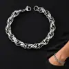 Pulsera de Acero Inoxidable Transfronteriza, Pulsera de Acero de Titanio Hip-Hop Europeo y Americano para Hombre, Sencilla y de Alta Gama, No se Desvanece, Joyería de Mano de Moda
