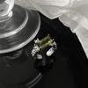 Anillo Elegante Cuadrado de Circonita Dulce y Fresco para Mujer, Anillo Abierto Estilo Ins Fresco y Único para Dedo Índice