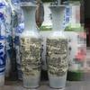 Vaso de Chão de Cerâmica Jingdezhen Esmalte Rachado Antigo Vaso de Cerâmica Qingming Shanghe Ornamentos Decorativos