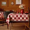 Toalha de Mesa de Natal e Ano Novo Impermeável à Prova de Óleo Isolante Térmico Xadrez Colorida para Decoração de Ambiente Doméstico e de Loja Toalha de Mesa Longa