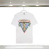Ventas Transfronterizas a Largo Plazo de Camisetas de Algodón Pesado Casablanca con Cuello Redondo y Mangas Cortas con Estampados para Hombres y Mujeres
