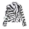 Moda femenina transfronteriza 2026: Estilo europeo y americano, casual, asimétrico con estampado de cebra, blazer elegante para mujer, B130091