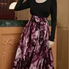 Aliexpress Amazon Comércio Exterior Outono Novidades Transfronteiriço Comércio Exterior Roupas Femininas Vestido Vestido Estampado Patchwork de Manga Longa