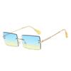 Gafas de sol de nueva moda transfronteriza con montura cuadrada de cobre degradado para fotos callejeras europeas y americanas
