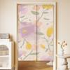 Cortina para Puerta Interior Estilo Ilustración Floral Inspirada en Plantas, Cortina Divisoria a Prueba de Viento y Bloqueo de Luz, Cortina de Media Puerta para Dormitorio y Cocina