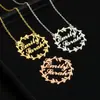 Collar Personalizado de Venta Caliente Transfronterizo DIY Doble Nombre Letra Acero de Titanio Corazón Personalizado Cadena Sencilla para Clavícula