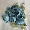 11 flores de peonía artificiales con forma de tenedor para bodas, mesas, fondo principal, adornos de seda para sala de estar y dormitorio.