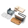 Vajilla de Camping al Aire Libre Lonchera de Aluminio Portátil Plegable Estilo Japonés Lonchera Cuadrada Juego de Lonchera Logo