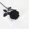 Flor Artificial Transfronteiriça Rosa Negra Única de Seda Flor Artificial Flor Artificial Dia dos Namorados Decorações para Casa Casamento Festa
