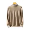 Bai Cai Rong Nueva Colección Otoño/Invierno 2026: Suéter de Cachemira para Hombre, Cuello Redondo, Casual de Negocios, Color Sólido, Top de Manga Larga