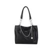 Bolsa de Ombro Feminina com Corrente de Grande Capacidade 2023 Nova Cor Sólida Moda Tendência para o Dia a Dia Bolsa Tote com Textura