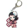 Llavero popular de acrílico de Demon Slayer con Tanjiro y Nezuko, colgante para decoración de bolsa, regalo para el Día del Niño