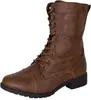 Botas Martin retro europeas y americanas de punta redonda con cordones, nuevos estilos otoño/invierno, botas de motocicleta de tacón grueso hasta la pantorrilla, disponibles en varios colores, botas de cuero versátiles