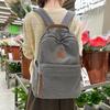 Mochila de Veludo Cotelê Feminina Simples de Grande Capacidade Bolsa de Estudante do Ensino Fundamental Mochila Retrô de Ensino Médio Americano Bolsa para Computador