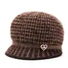 Chapéu para Nova Mãe 2025 Chapéu de Inverno Feminino de Pele Falsa de Vison Boina Fashion Chapéu de Pelo para Meia-Idade e Idosos